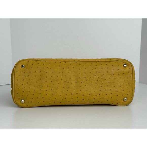 Prada Struzzo Lux Medium Galleria Double-Zip Tote in Mustard Yellow Ostrich Leat - Picture 6 of 16